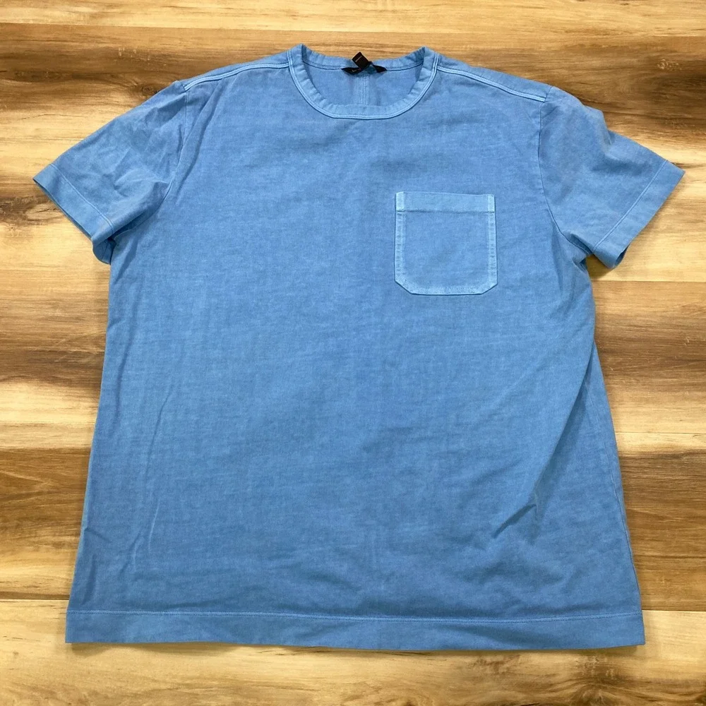 Banana Republic Pocket T-Shirt Mens Large Heritage Cotton Crewneck Blue Classic